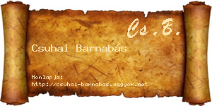 Csuhai Barnabás névjegykártya